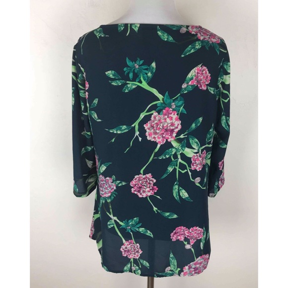 Anthropologie HD Paris Eira Green Floral Top - Picture 3 of 3